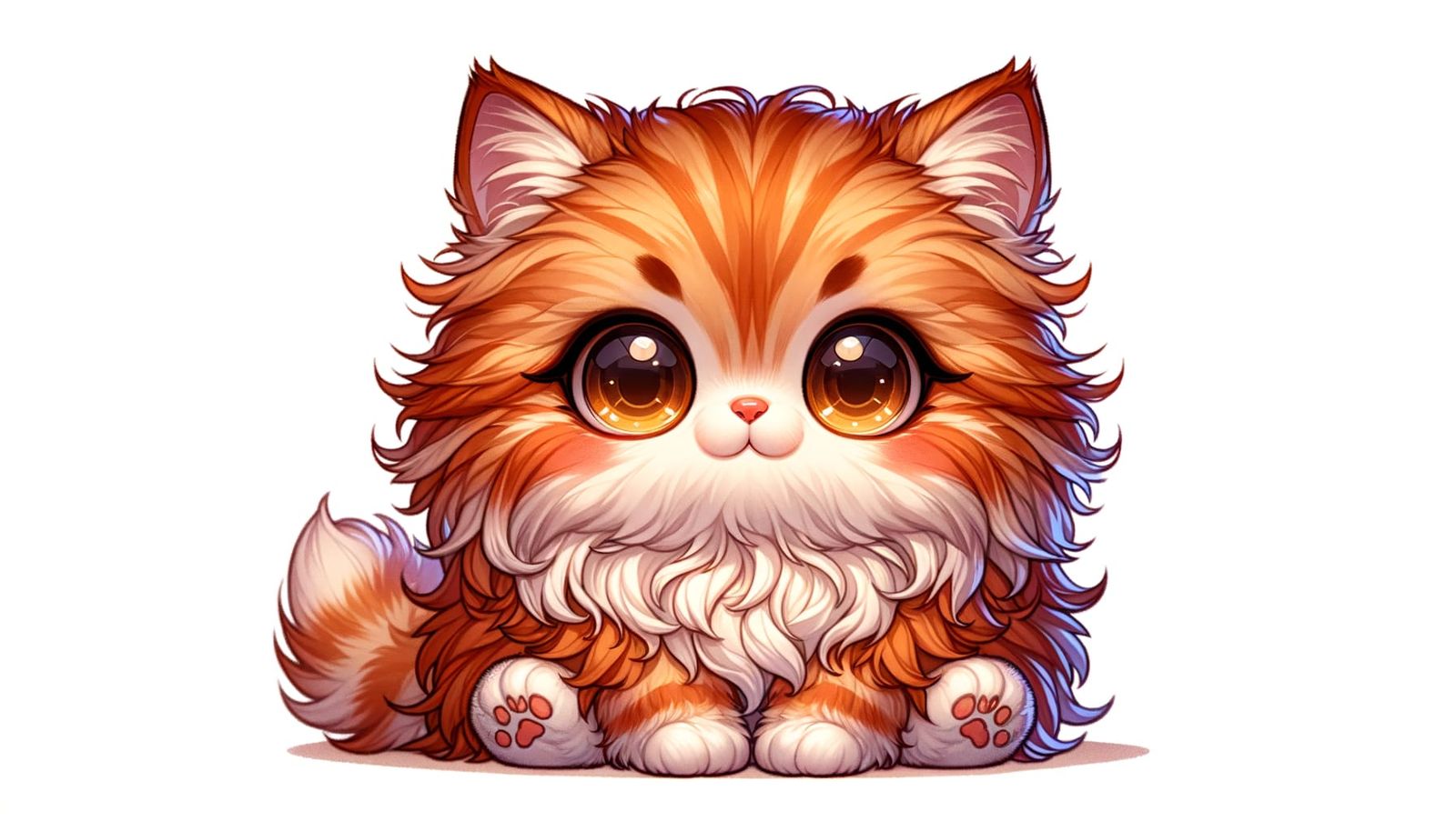 Chibi Norwegian Forest Kitten Digital Art