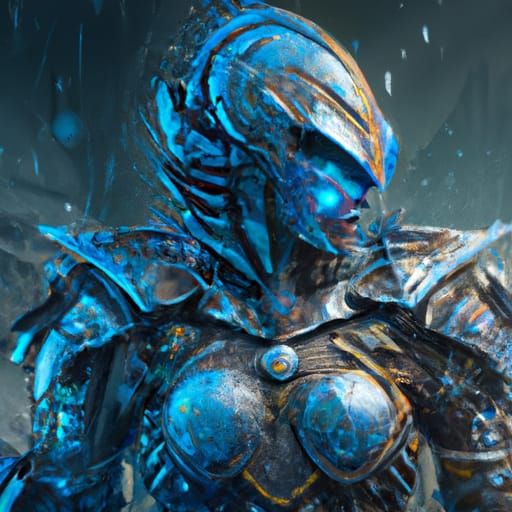 Blue Diamond Cyborg: Detailed Matte Painting