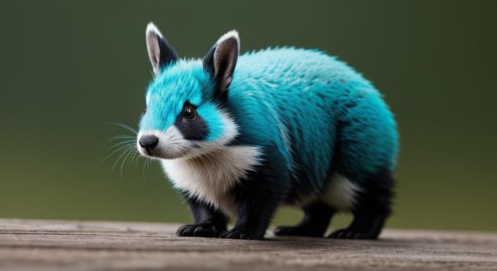 Turquoise Badger Rabbit Hybrid: Professional Photography