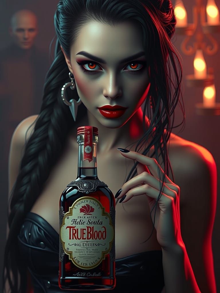 Gothic Vampire Goddess Sells True Blood Beverage