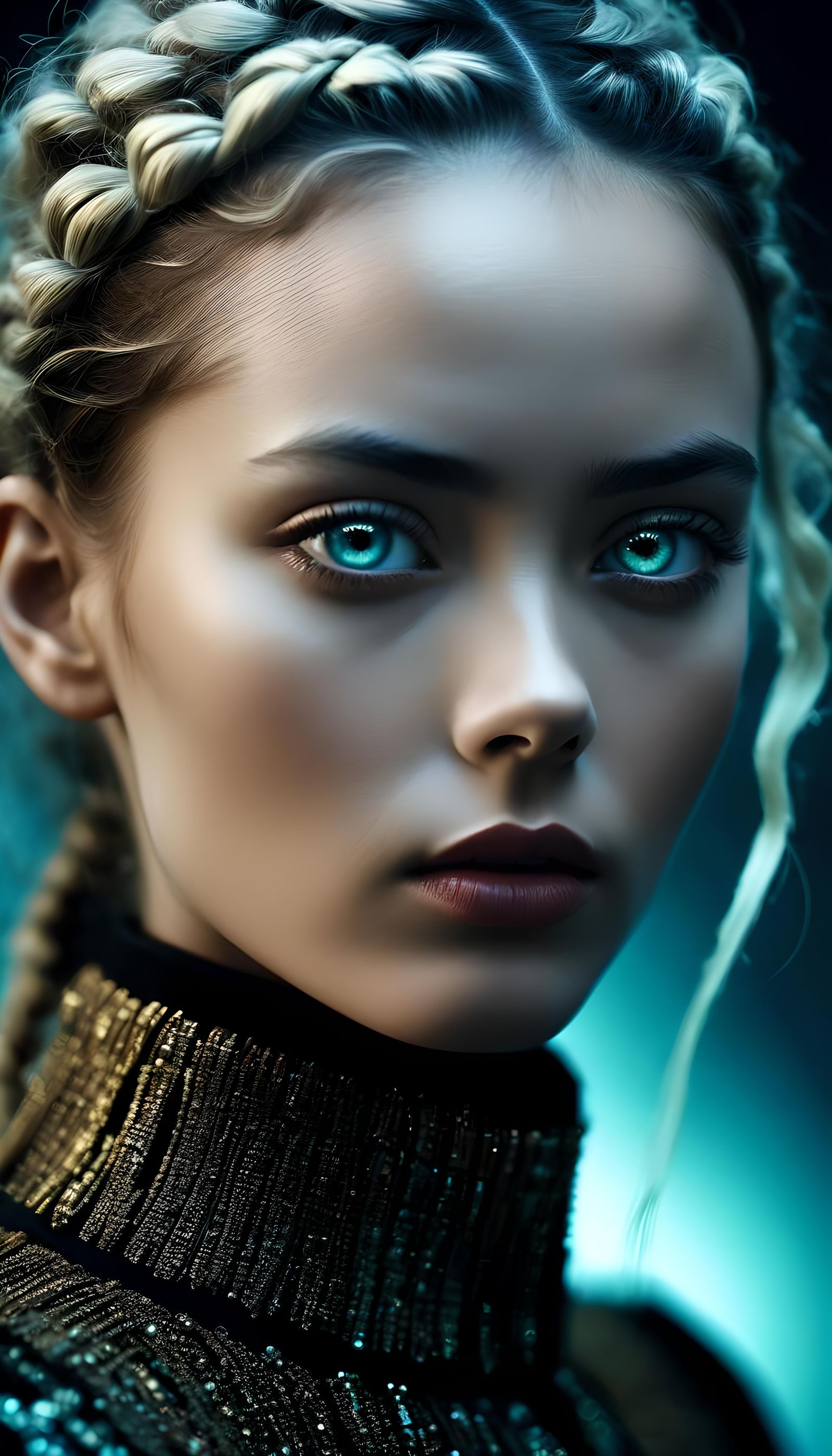 Dramatic Portrait of Woman with Piercing Eyes