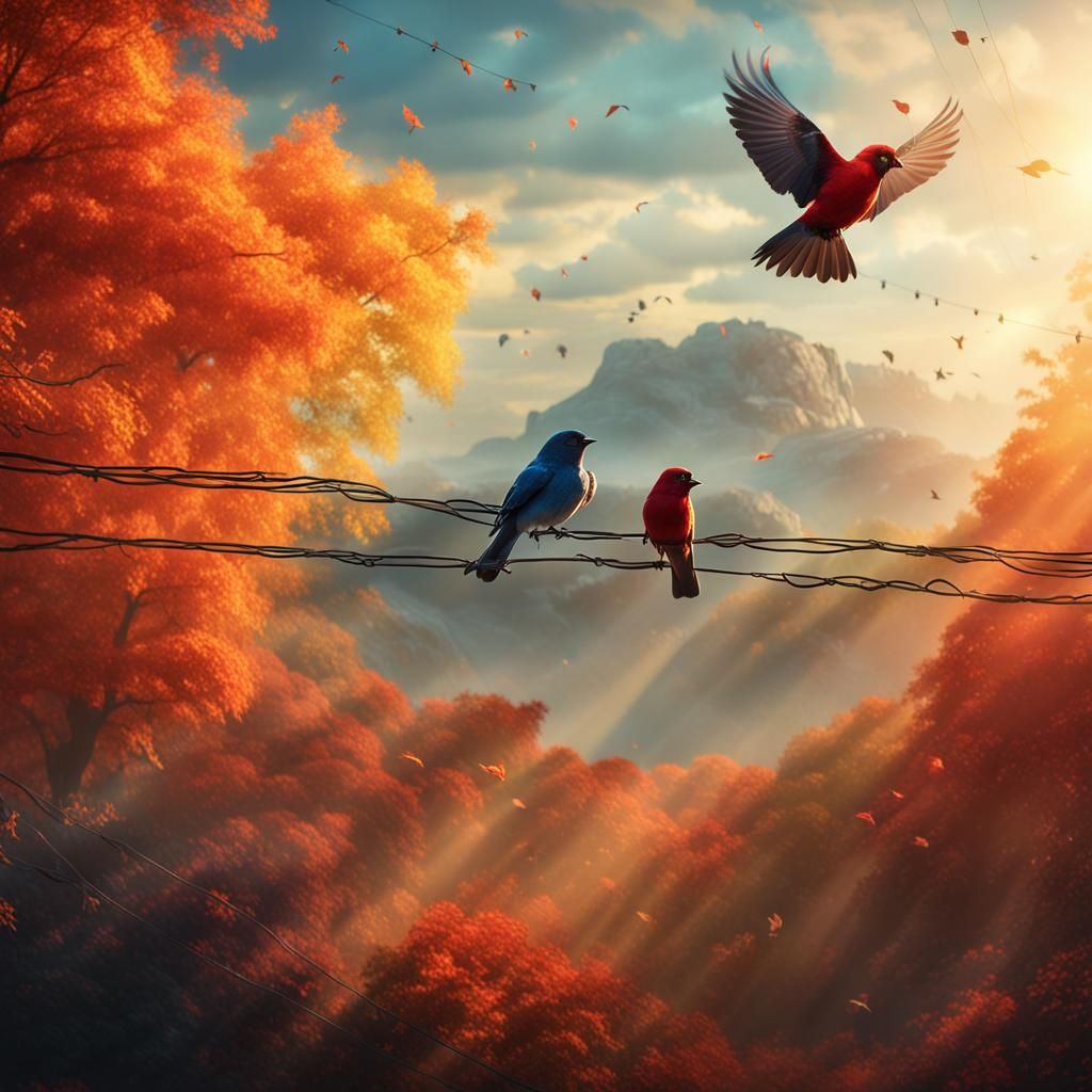 Birds on a Wire: Cinematic Digital Painting