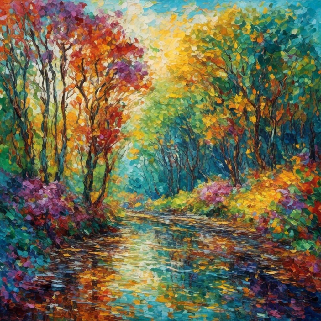 Colorful Impasto Oil Painting in Expressionist Style