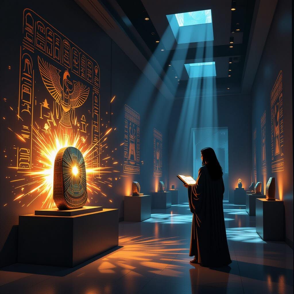 Cosmic Energy Artifact Found by Curator in Comic Style