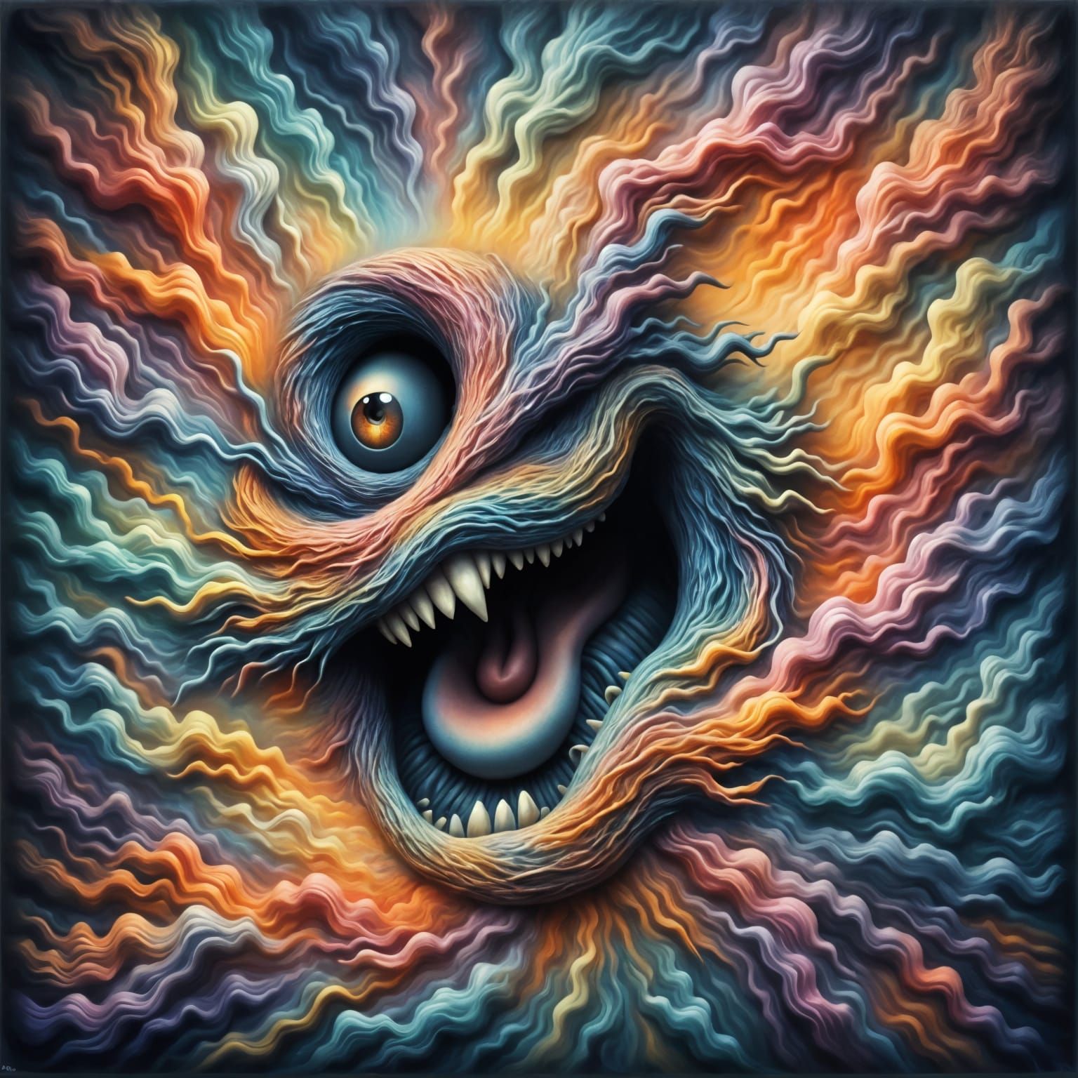 Whimsical Surreal Landscape with Chalk and Colorful Surprise...