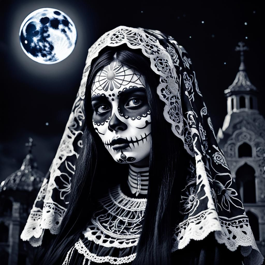 Catrina Costume for Venezuelan Woman, Digital Art