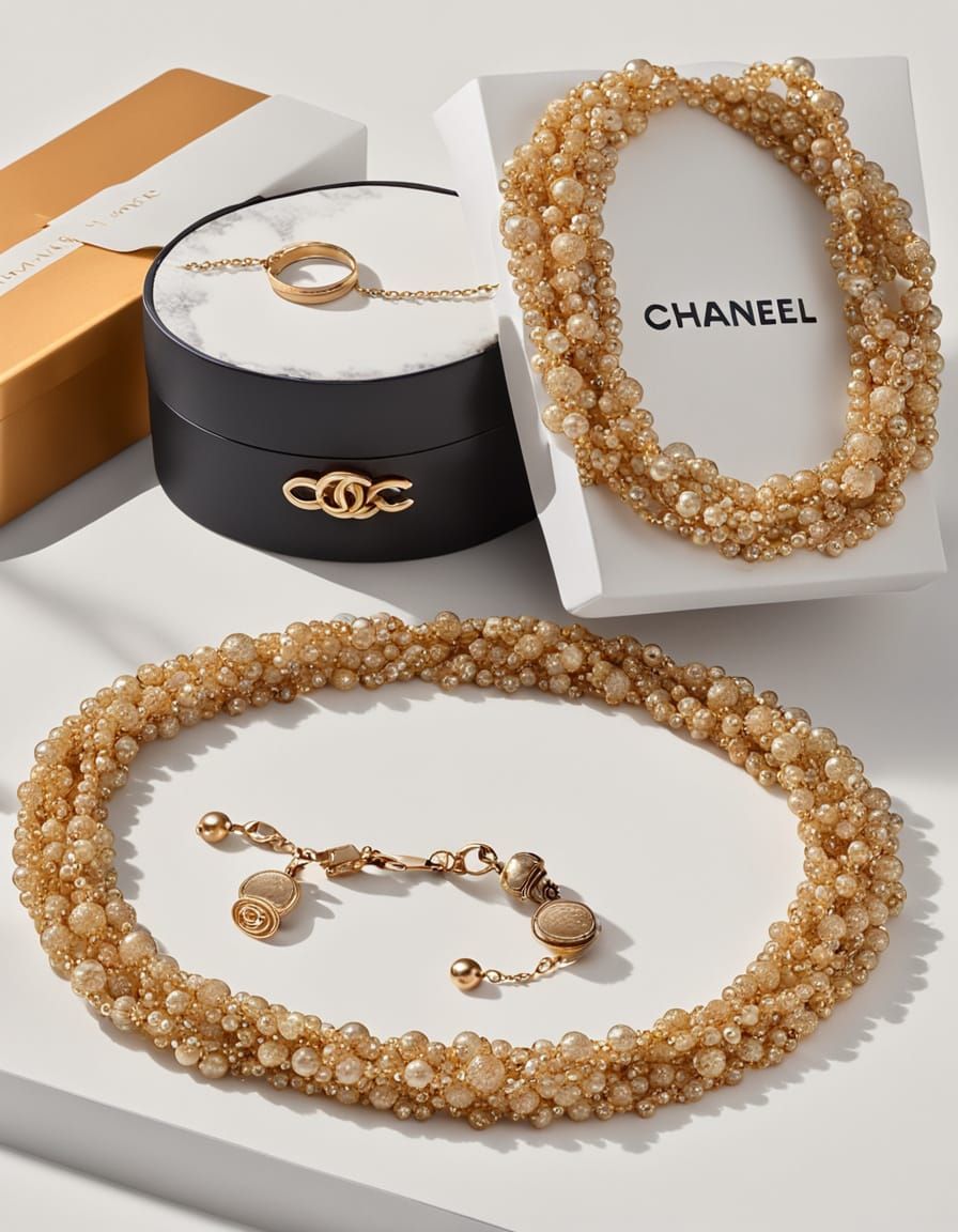 Elegant Gold Beaded Jewelry Inspired by Couture