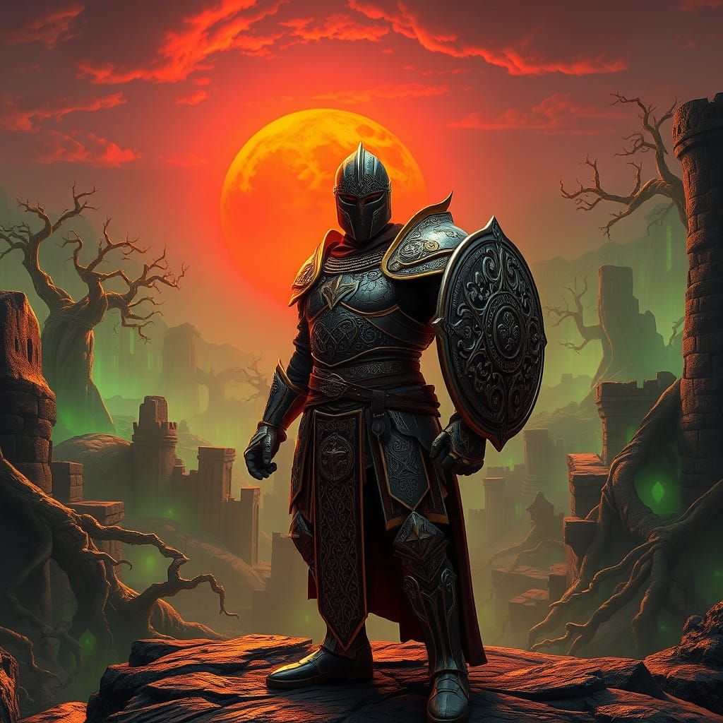 Heroic Warrior in Mystic Ruins