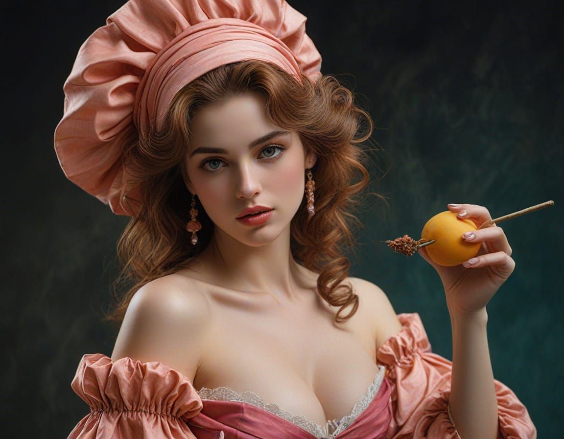 Sultry Female Baker in Chiaroscuro Style