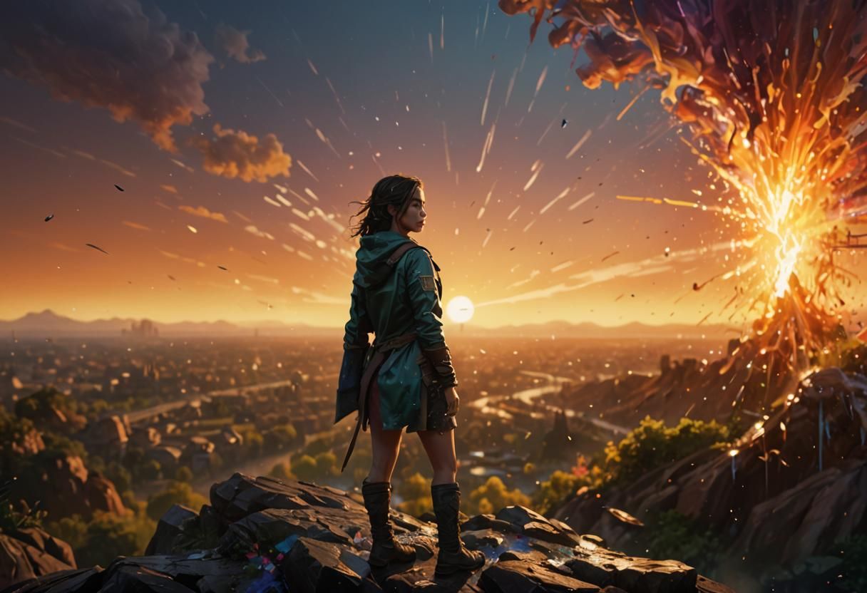 Dramatic Portrait in Splash Art Style