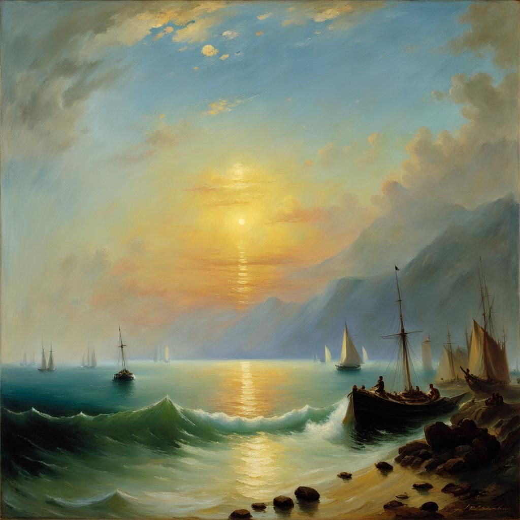 Seascape Fusion: Realism, Expressionism, Impressionism in Gr...