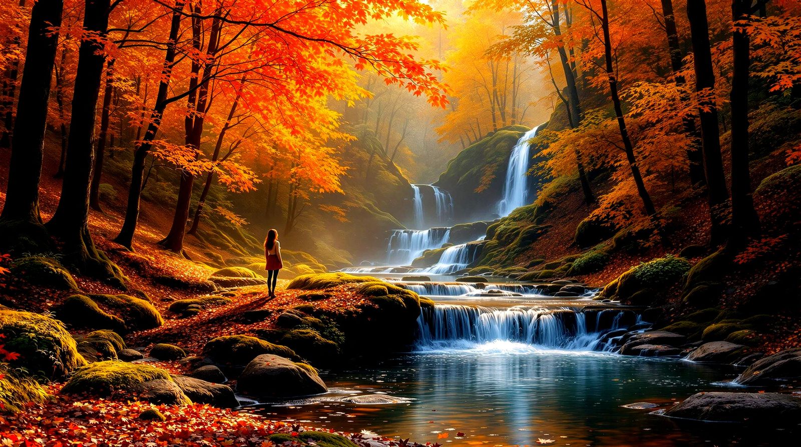 Photorealistic Autumn Woods at Golden Hour