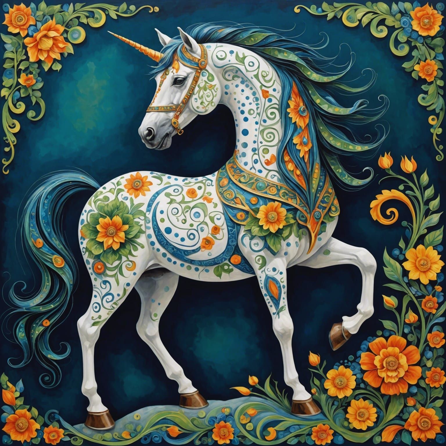 Surreal Regal Stallion in Volumetric Lighting