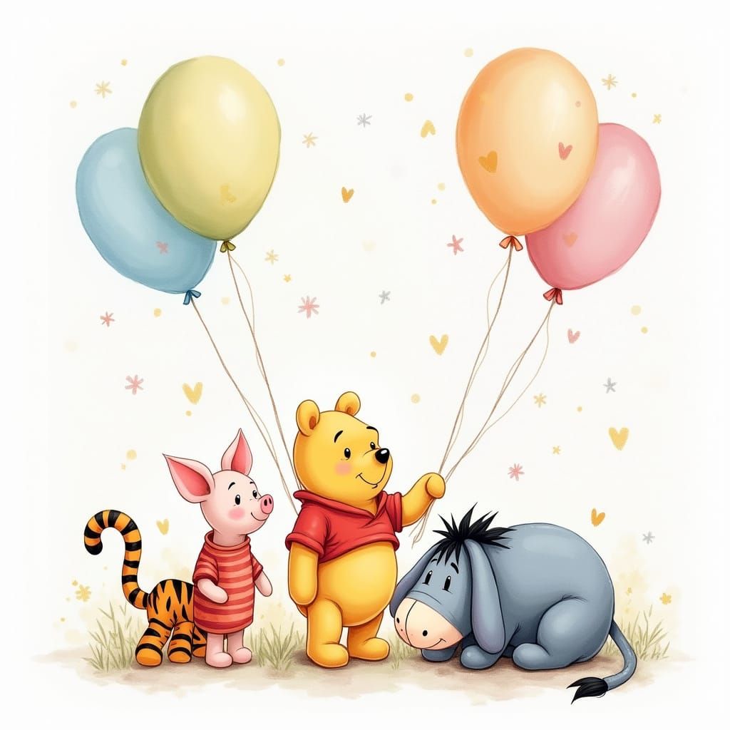 Whimsical Winnie the Pooh Birthday Party in Pastel Hues