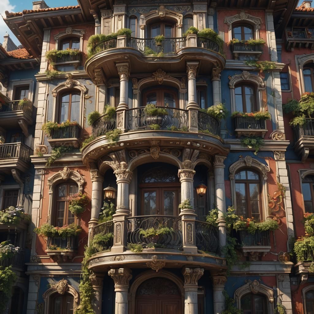 A two-story beautifully architecture house with a beautiful ...