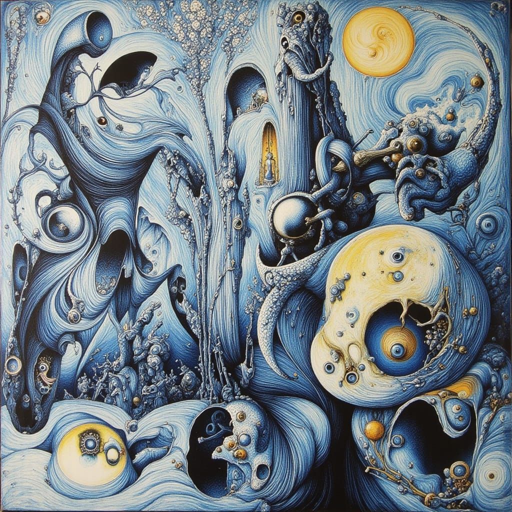 Ominous Figure in Dark, Surreal Landscape