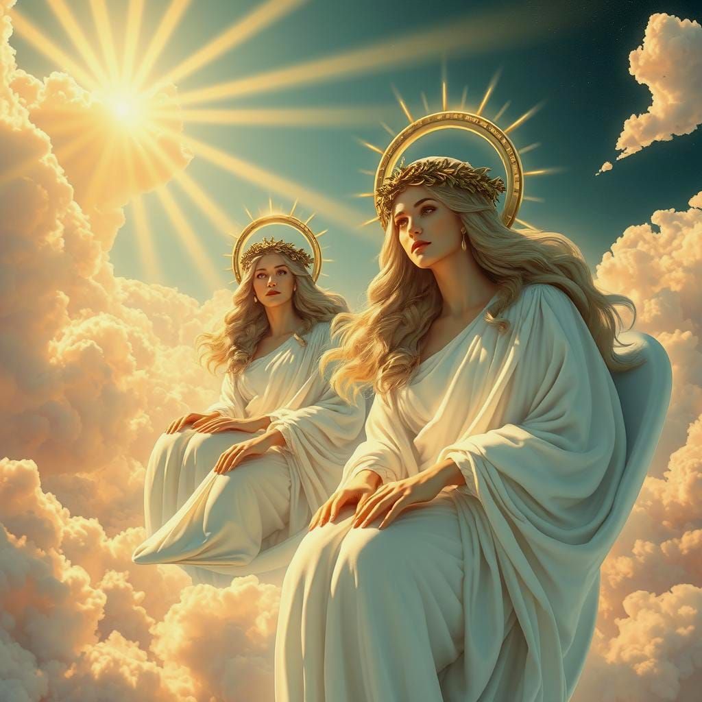 Futuristic Olympian Goddesses Descend in Spaceships