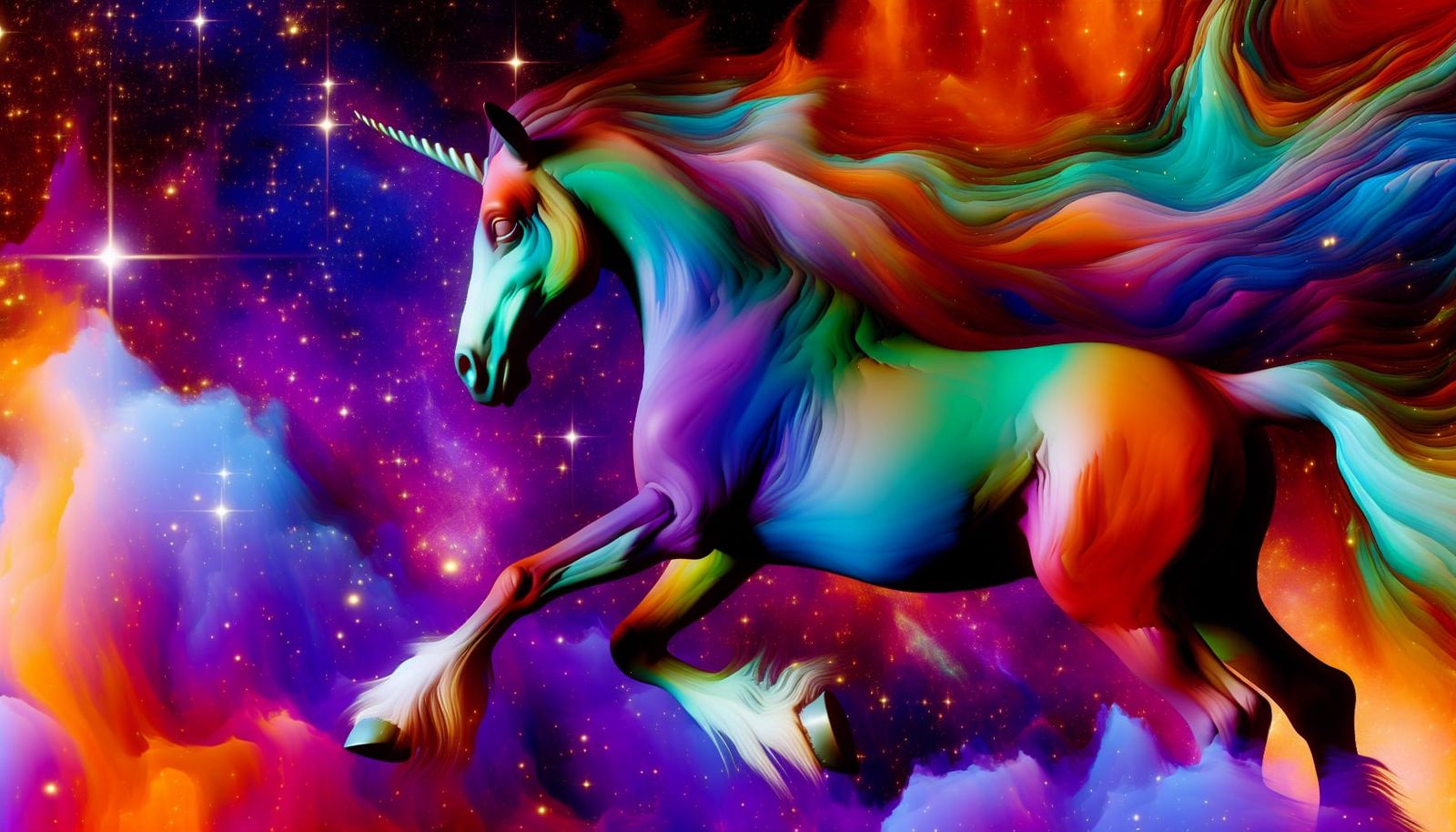 Pegasus Soaring Through Dreamcore Moonscape