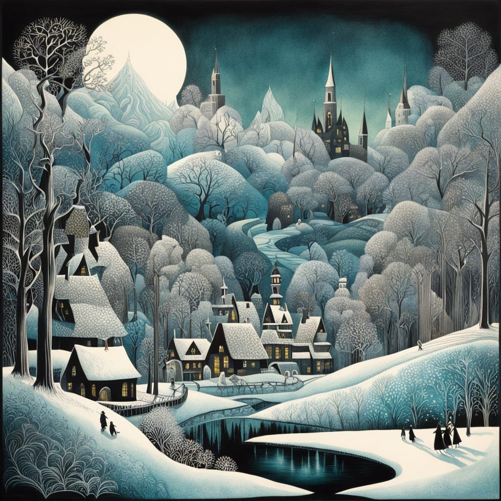 Whimsical Winter Peppermint Kingdom Landscape
