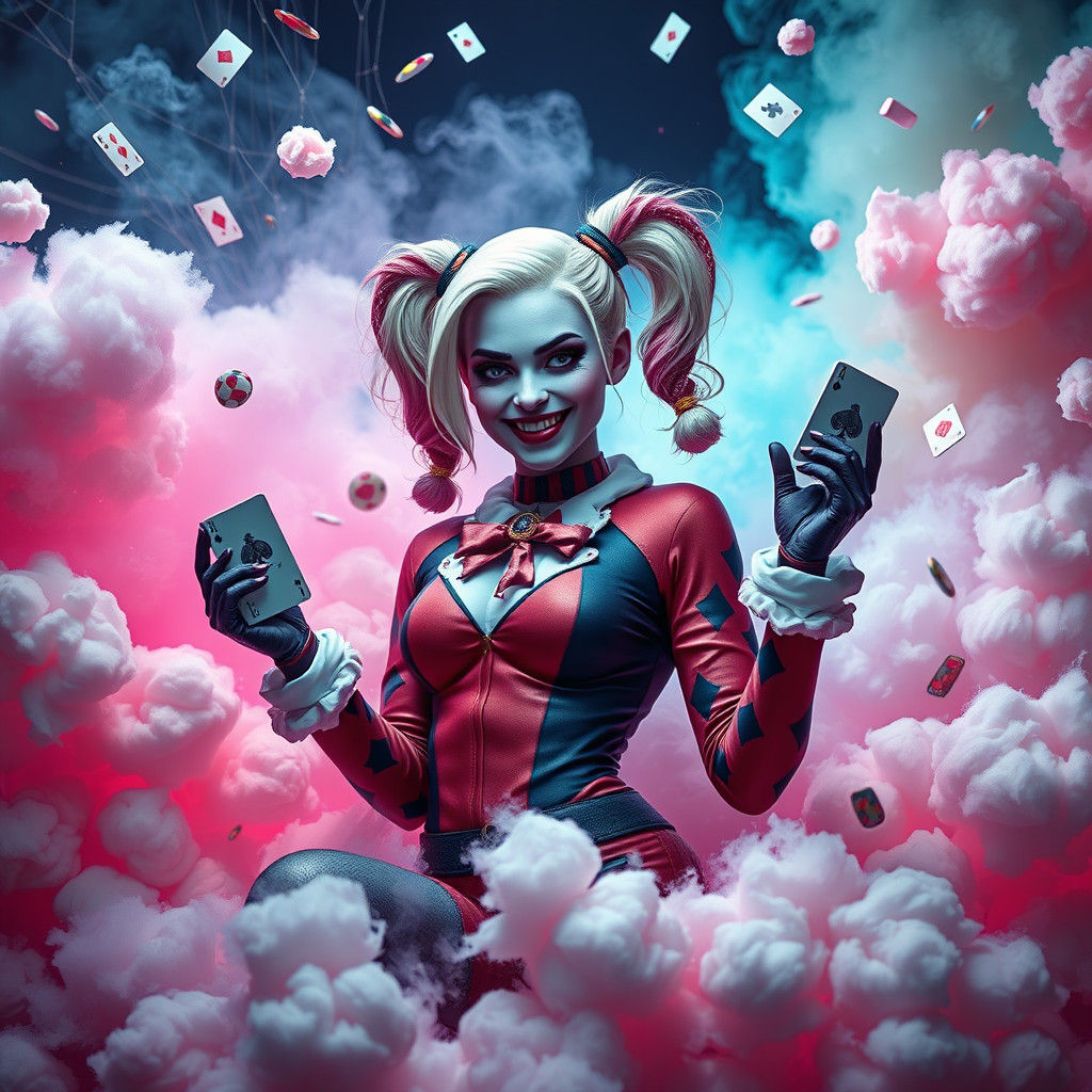 Harley Quinn's Cotton Candy Dreamscape: Artstation Concept A...