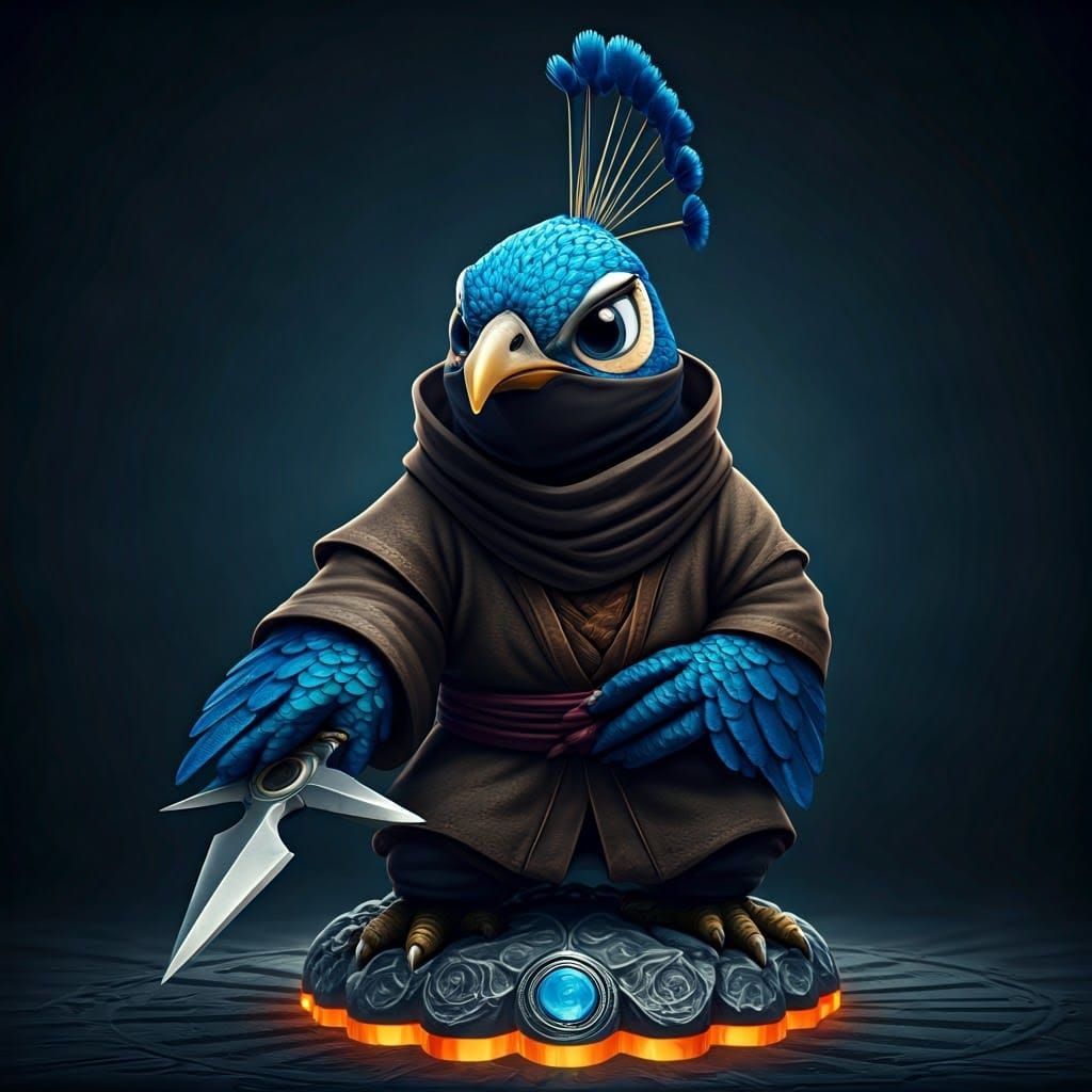 Ninja Peacock in Epic 3D Cinematic Style