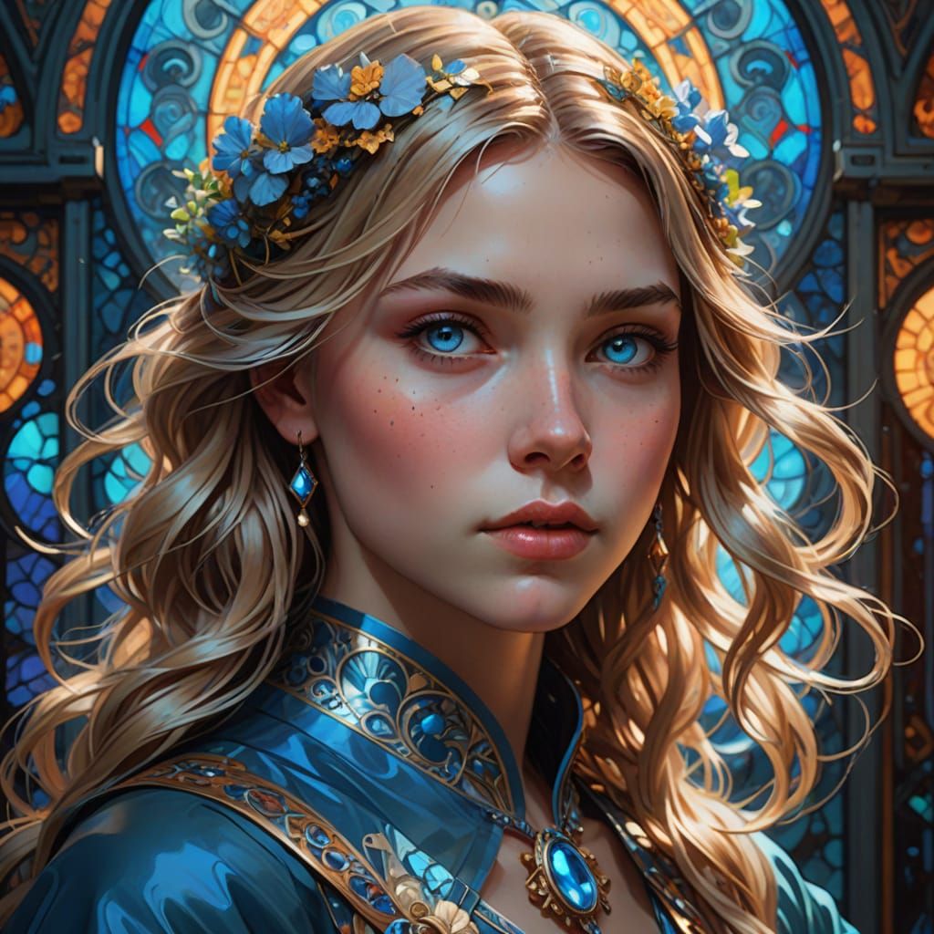Young Girl Portrait in Artgerm Style
