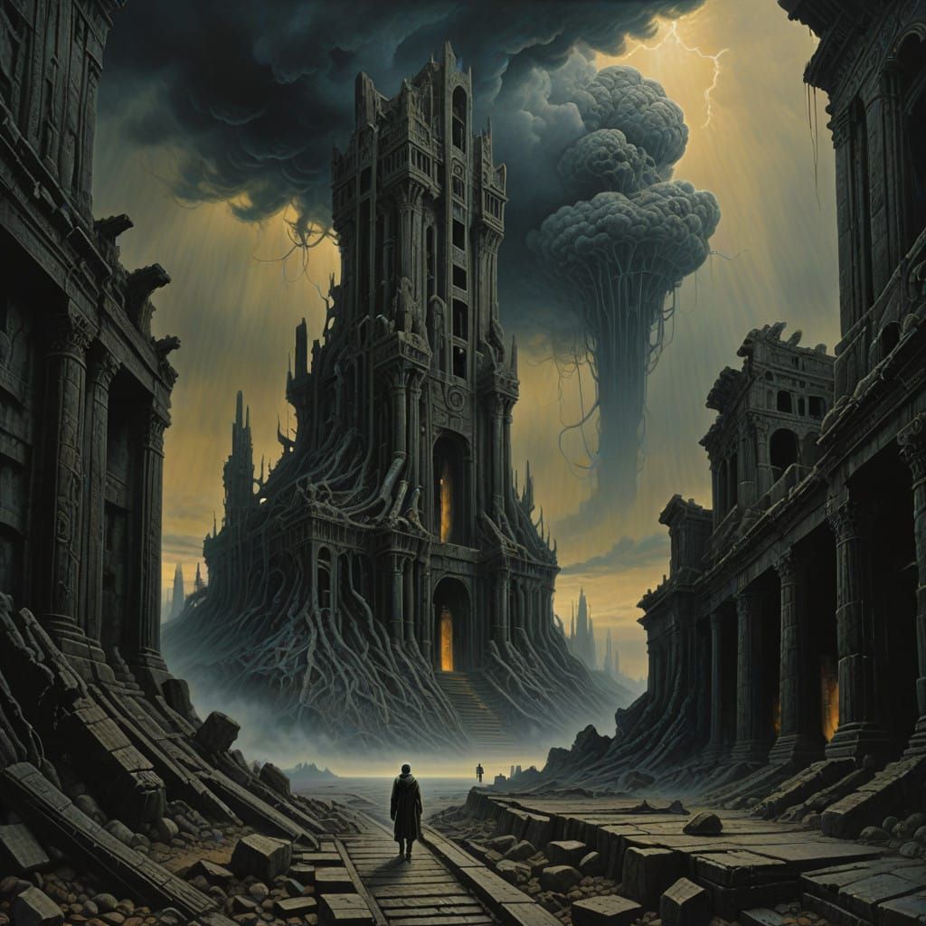 Divine Ascension in Ancient Ruins