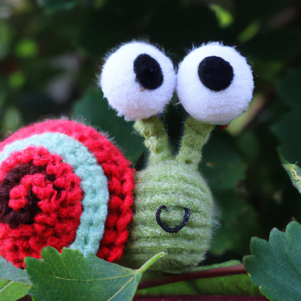 Cute Crocheted Snail Plushie Toy with Googly Eyes