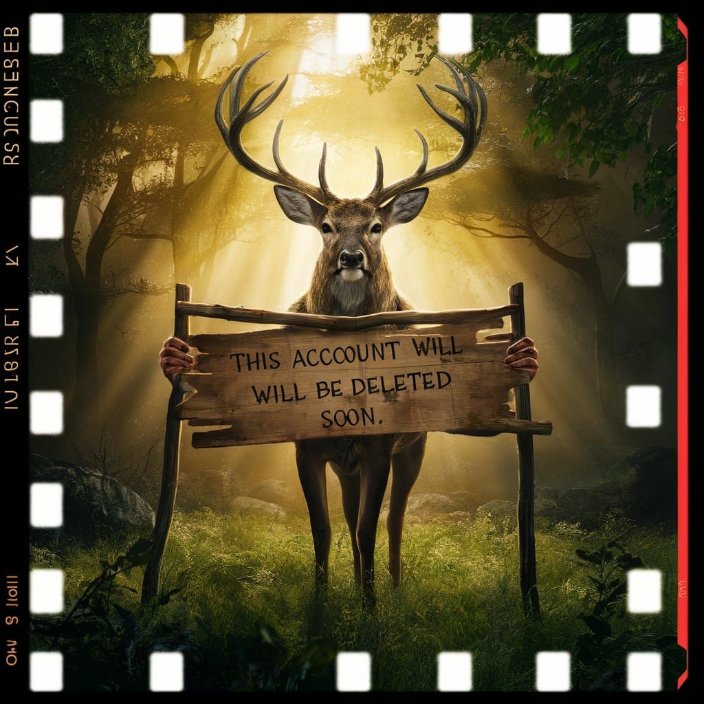 Majestic Deer in Forest Holding Banner