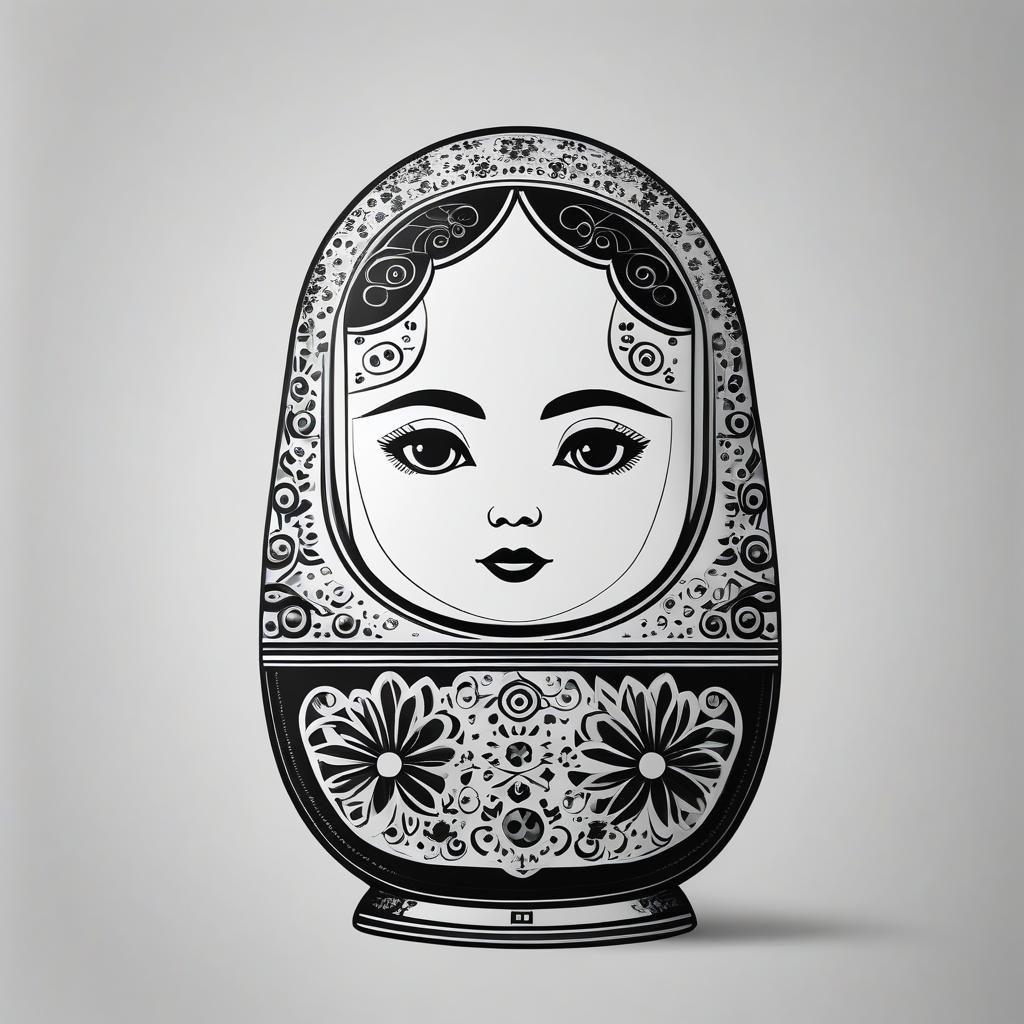 Minimalist Russian Doll on Whiteboard