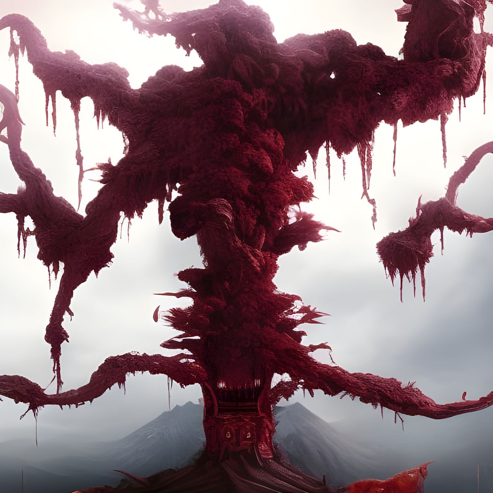 Dramatic Blood Flower in Digital Matte Painting