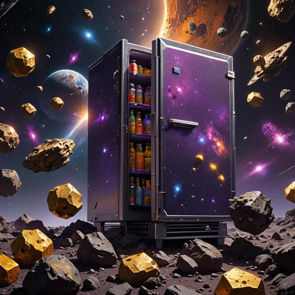 Space Fridge in Dark Fantasy Style