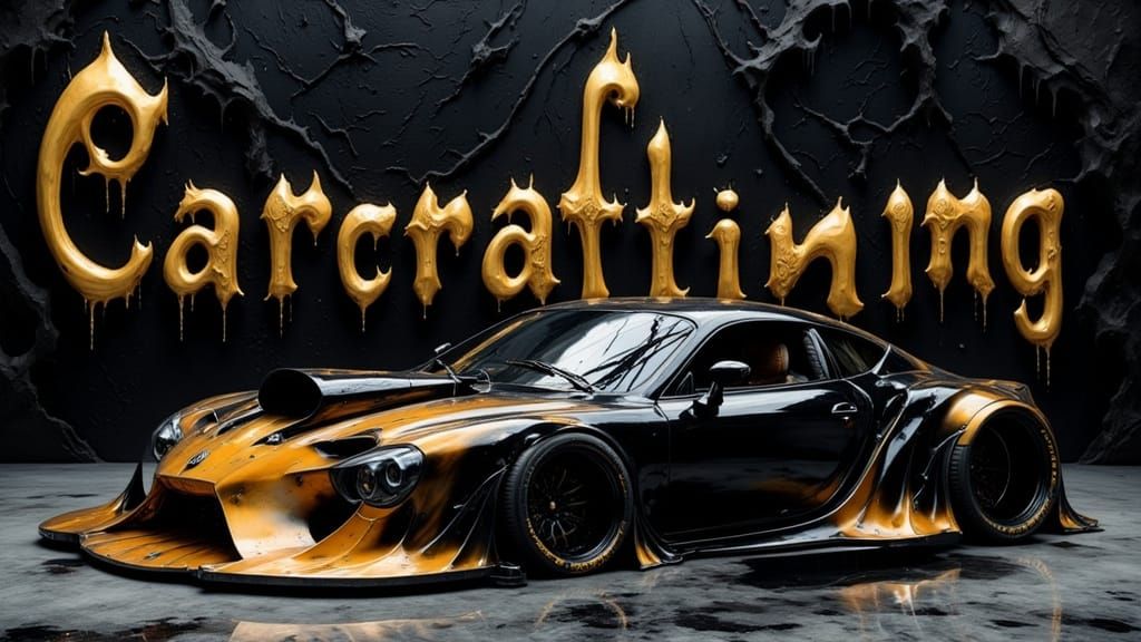 Sleek, Black Showroom with Chopped & Slammed Car in Intense ...