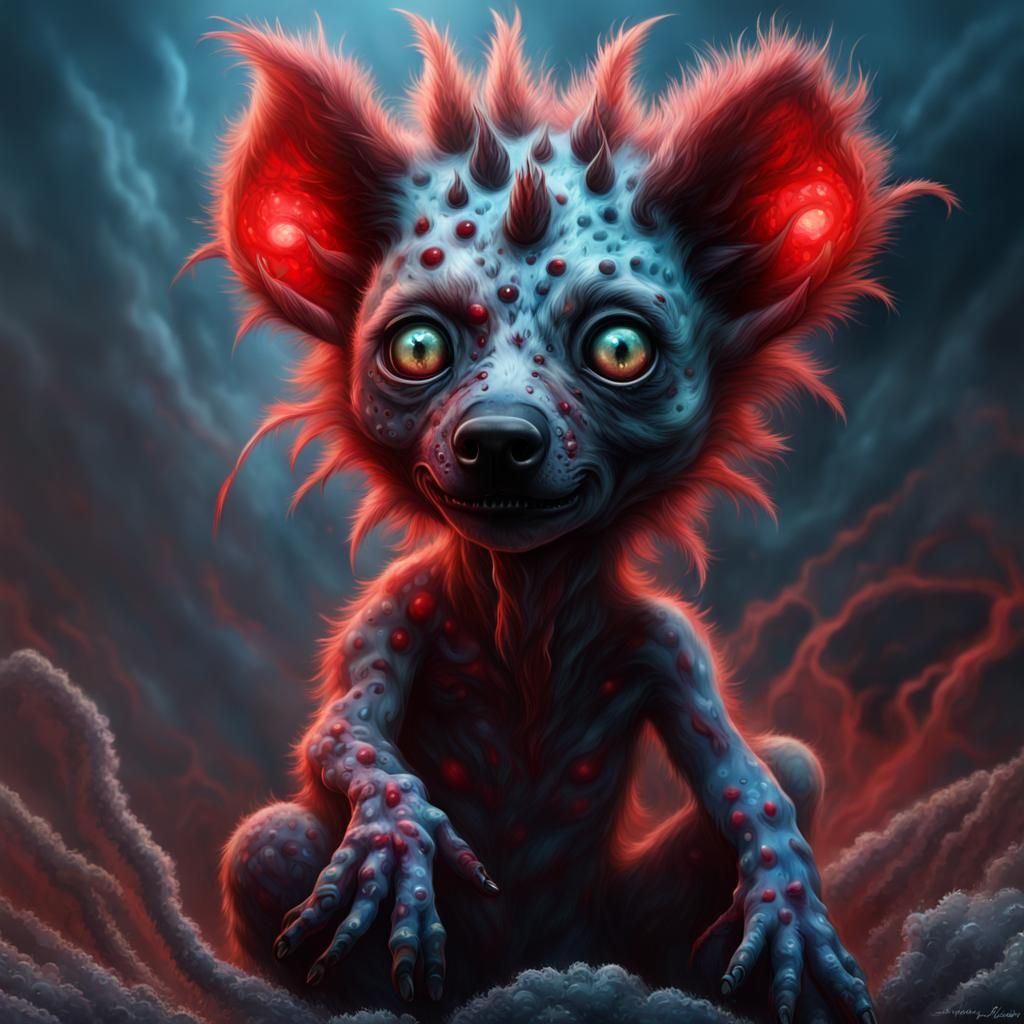 Adorable Hybrid Alien Zombie in Hyper-Realistic Style