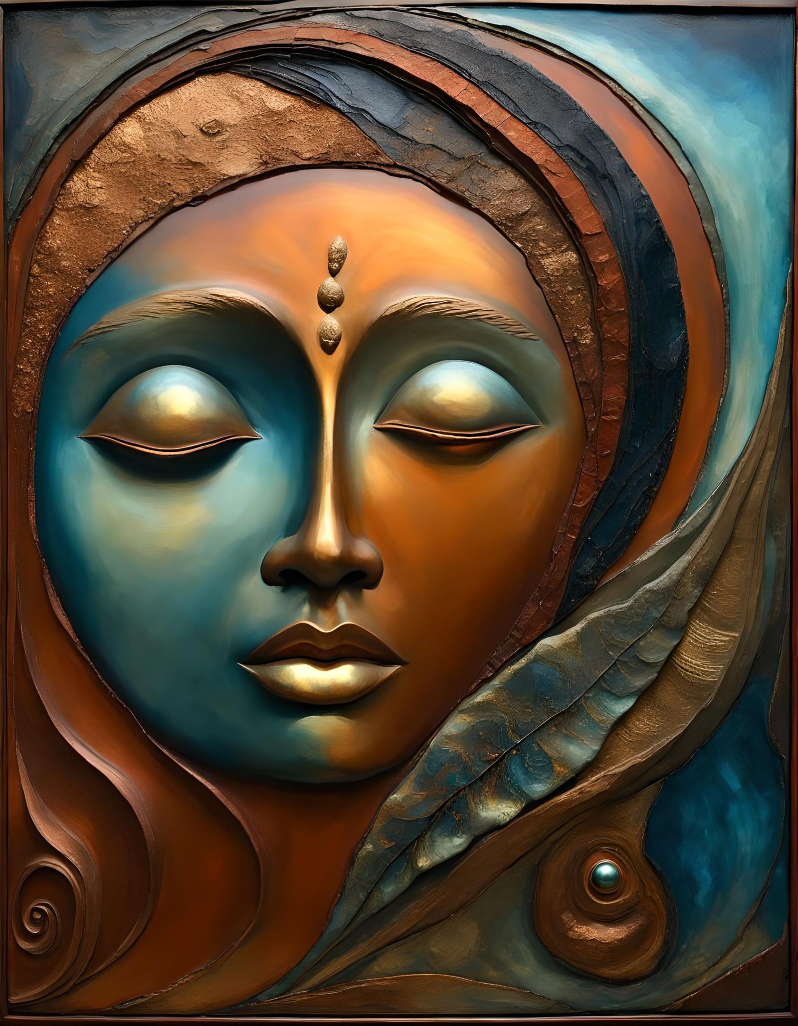 Surreal Face Melts in Expressive Vintage Art