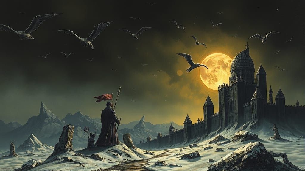 Dark Fantasy Landscape in a Hellish Aesthetic