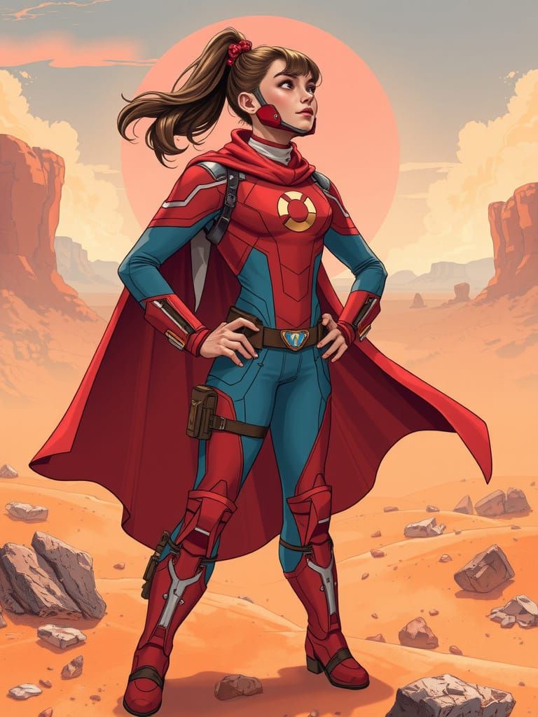 Teenage Martian Superhero in Futuristic Suit