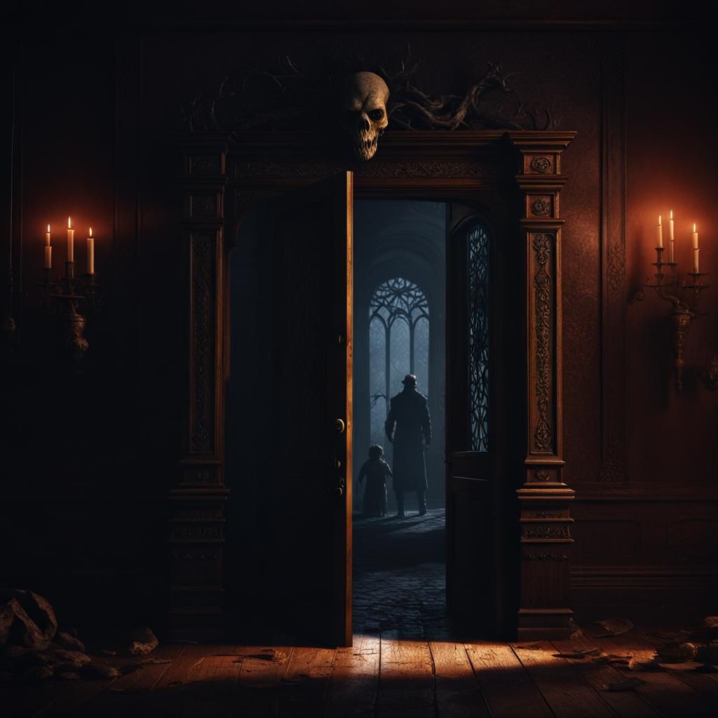 Shadowy Creature with Haunting Eyes in Room