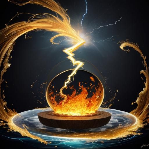 Elements Swirling in Bottle with Diamond Top Hat