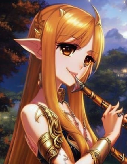 Fox Flautist in Golden Hour Aria