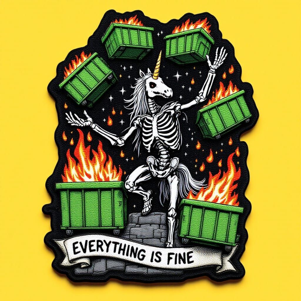 Surreal Tactical Patch with Wraith Unicorn and Burning Dumps...