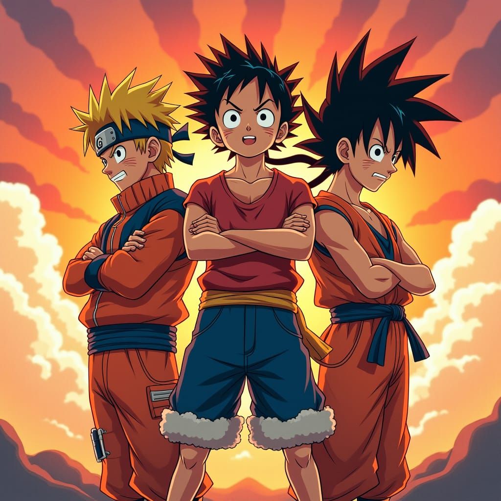 Naruto, Luffy, and Goku: Shonen Manga Battle