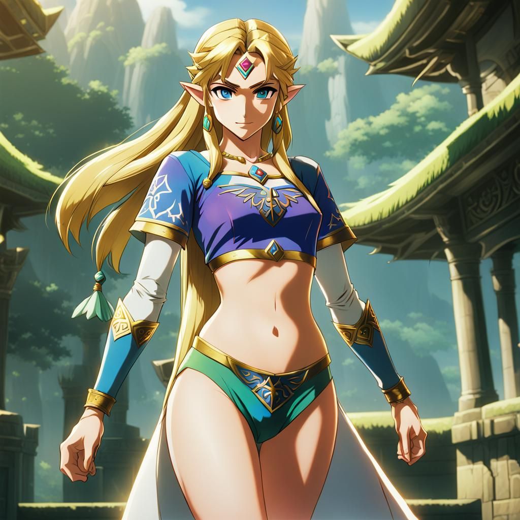 Princess Zelda: Cel-Shaded Anime Style