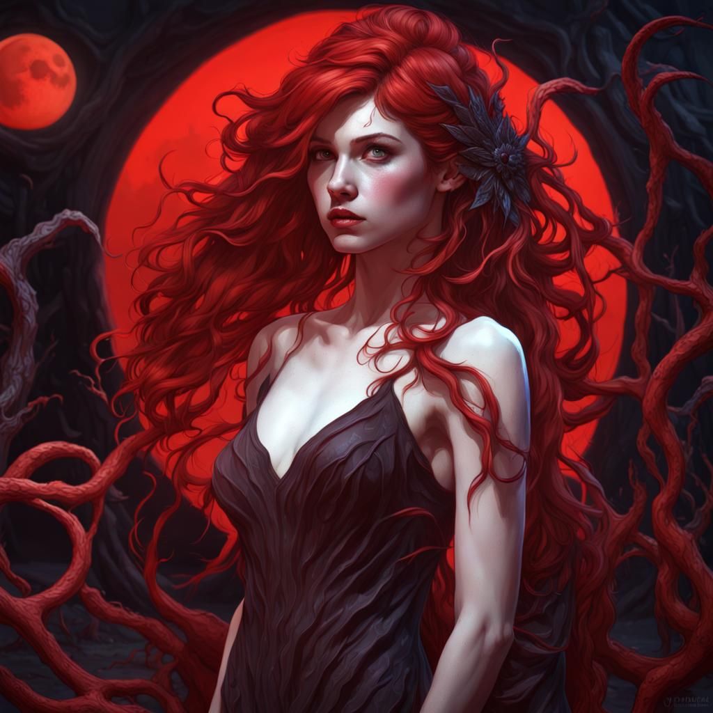 Redhead Realizes Monster Inside: Dark Fantasy Art