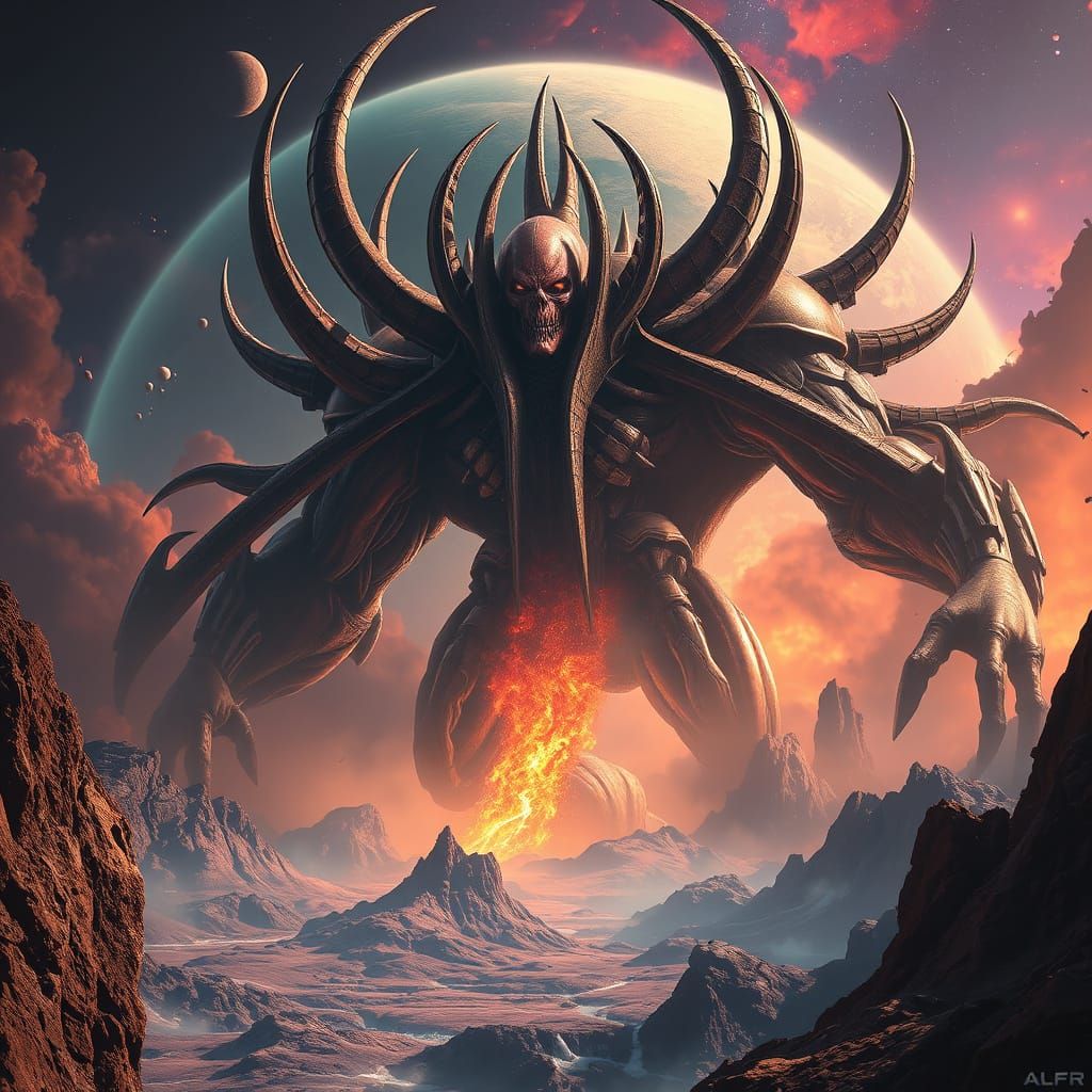 Cosmic God Devours Worlds in Epic Fantasy Art