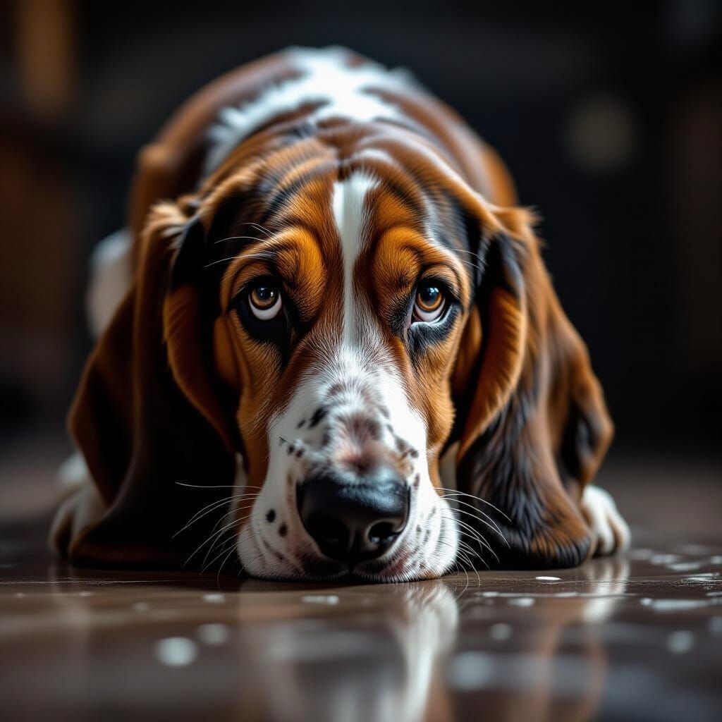 laid back sniffer basset hound