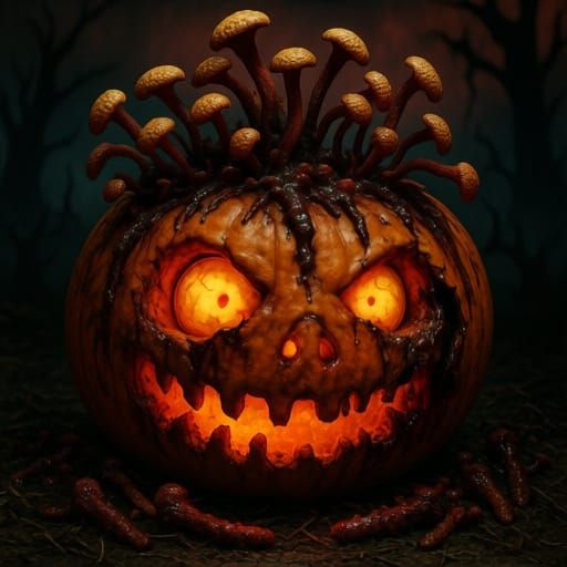 Zombie Pumpkin Harvest Nightmare in Cordyceps Style