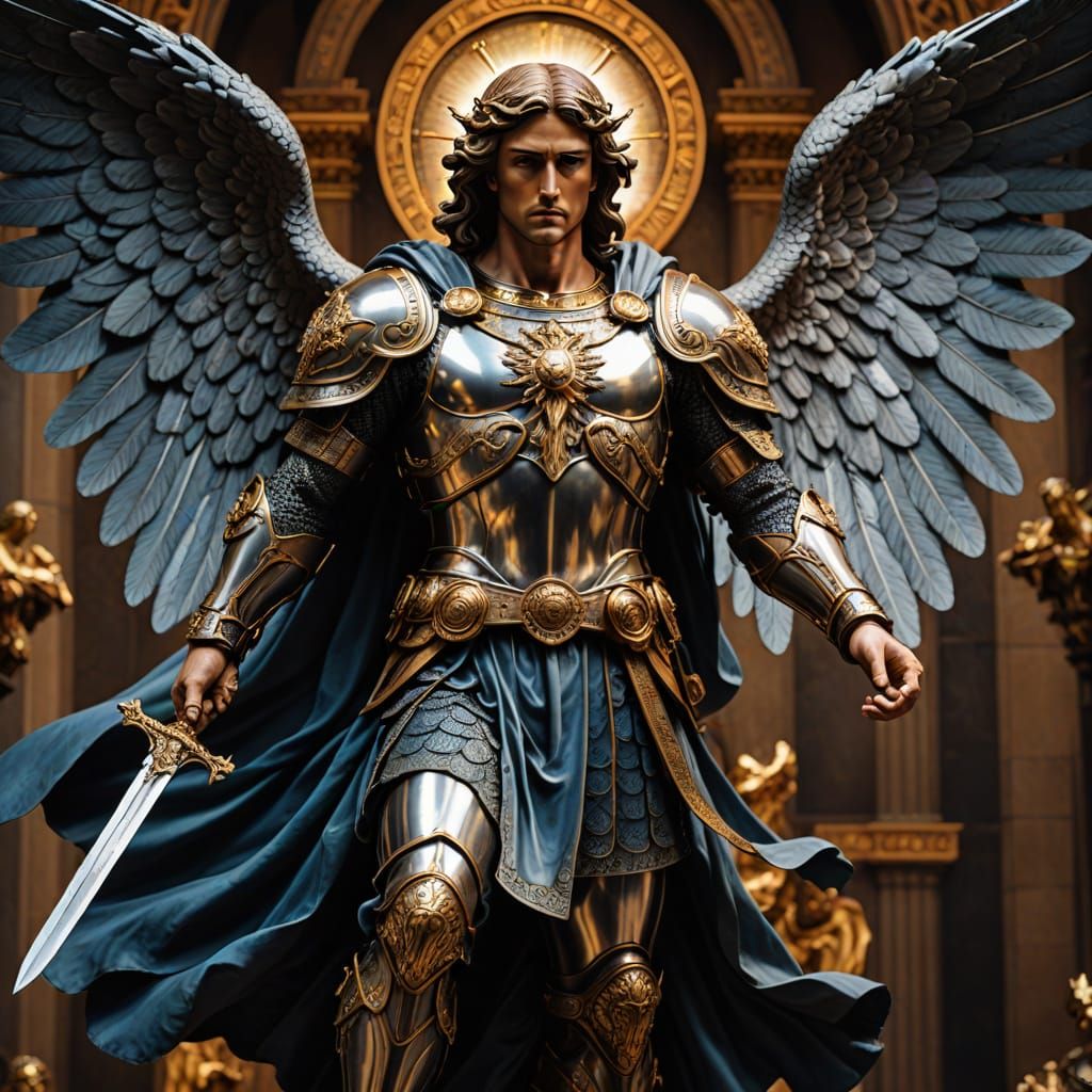Archangel Michael in Hyperrealistic Splendor