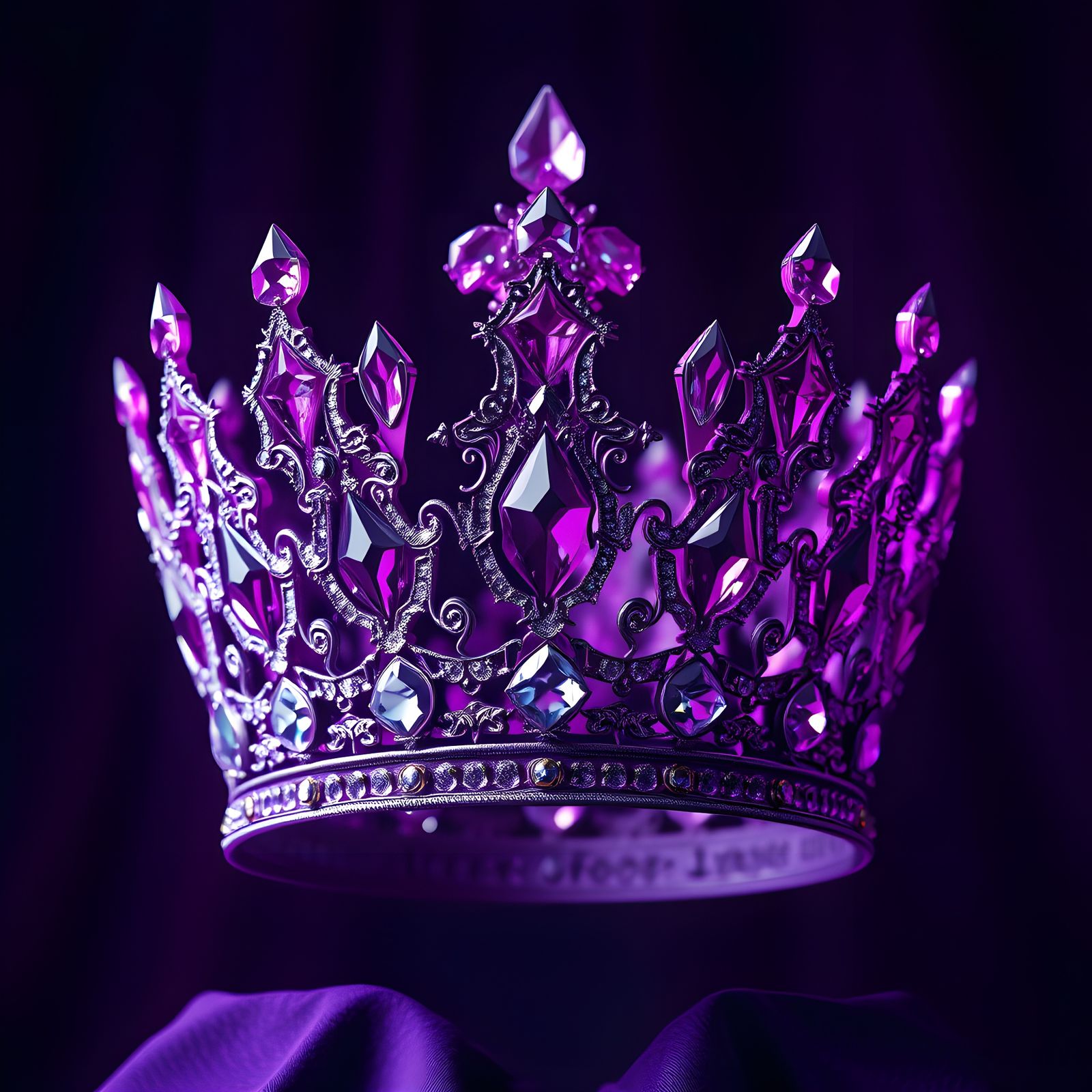 Purple Diamond Crown: Detailed Matte Painting