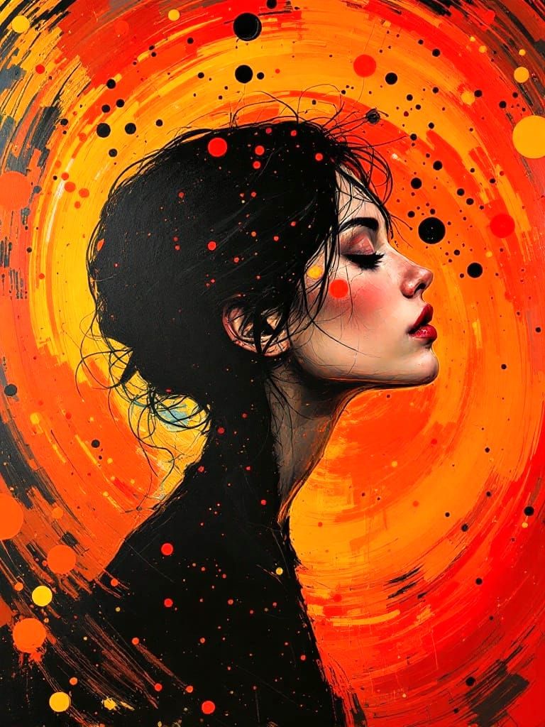 Abstract Portrait of a Woman in a State of Turmoil
